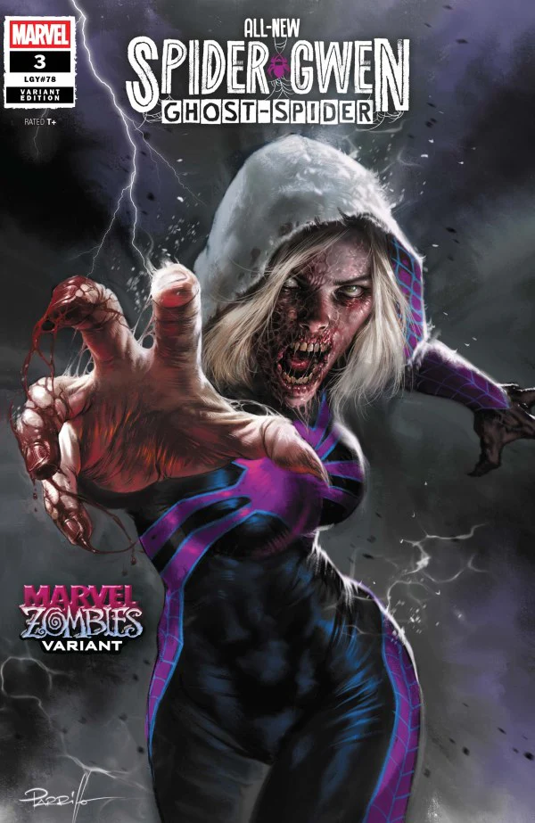 ALL-NEW SPIDER-GWEN: THE GHOST-SPIDER #3 LUCIO PARRILLO MARVEL ZOMBIES VARIANT