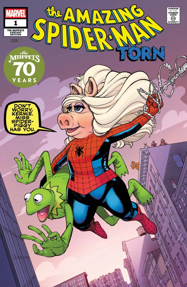 AMAZING SPIDER-MAN: TORN #1 JAVIER GARRON MUPPETS VARIANT loop