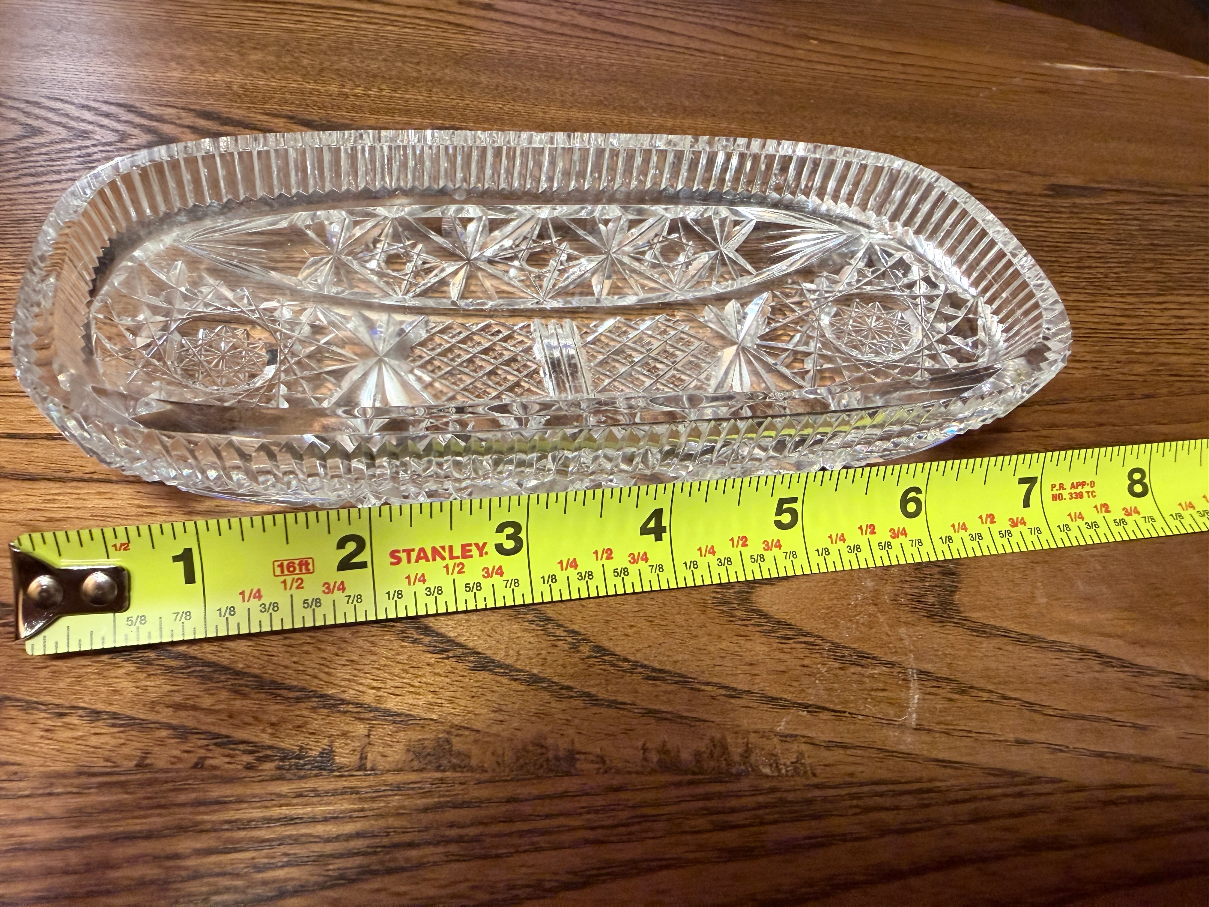 American Brilliant Period Glass Bowl : Antique Elizabethan Cut Glass Relish / Celery Serving Dish - Image 3