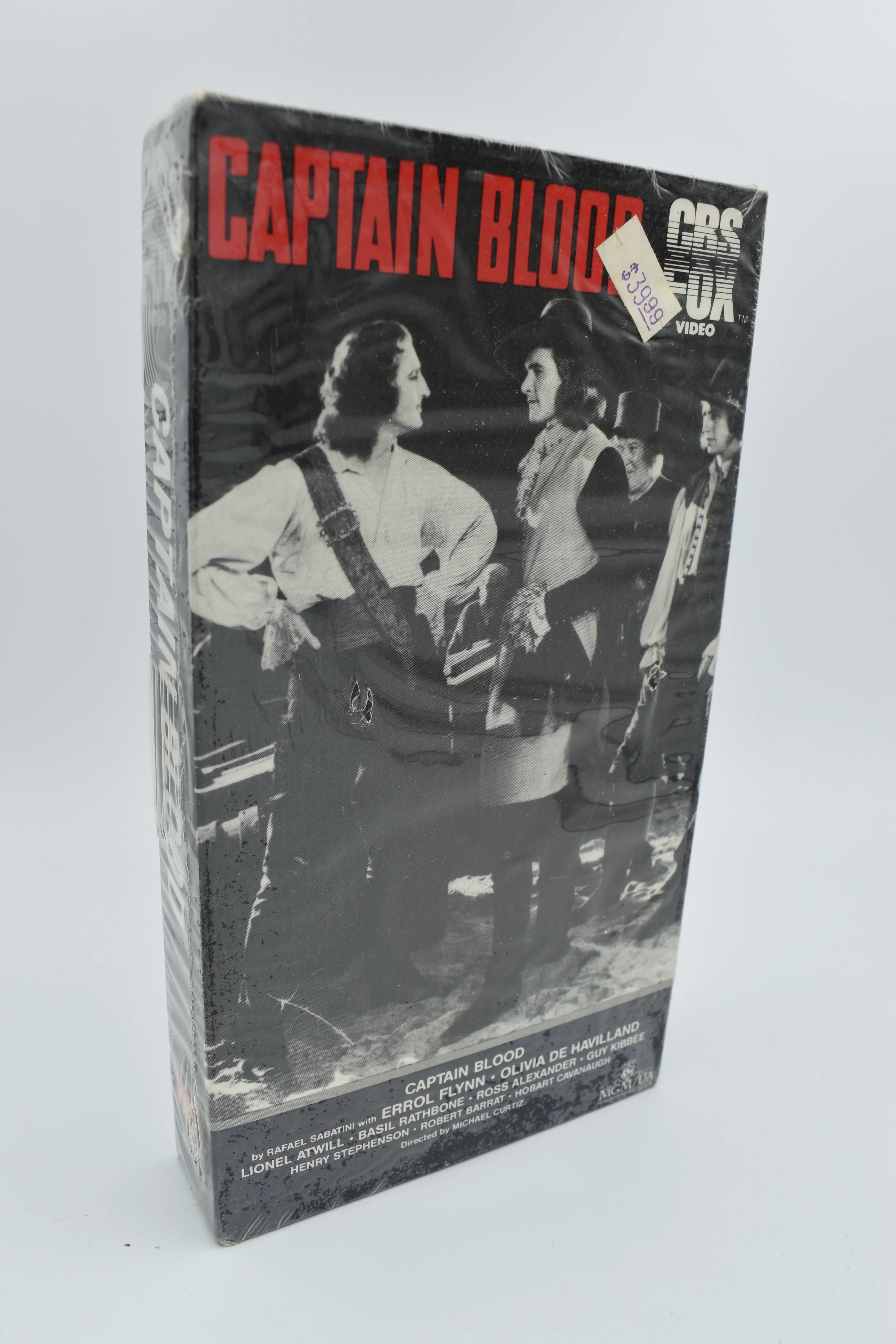 Captain Blood : Black & White Sealed VHS Tape w/ Watermarks
