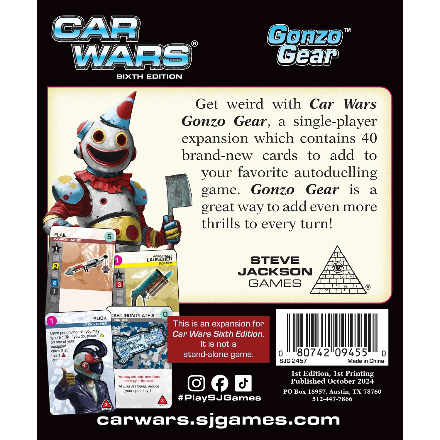 Car Wars Gonzo Gear (Board Game) - Image 3