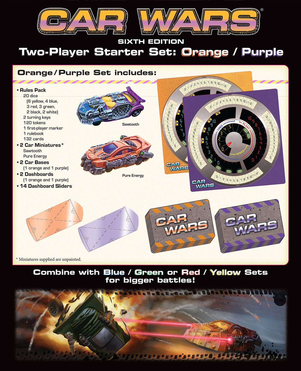 Car Wars Two-Player Starter Set Orange/Purple (Board Game) - Image 2