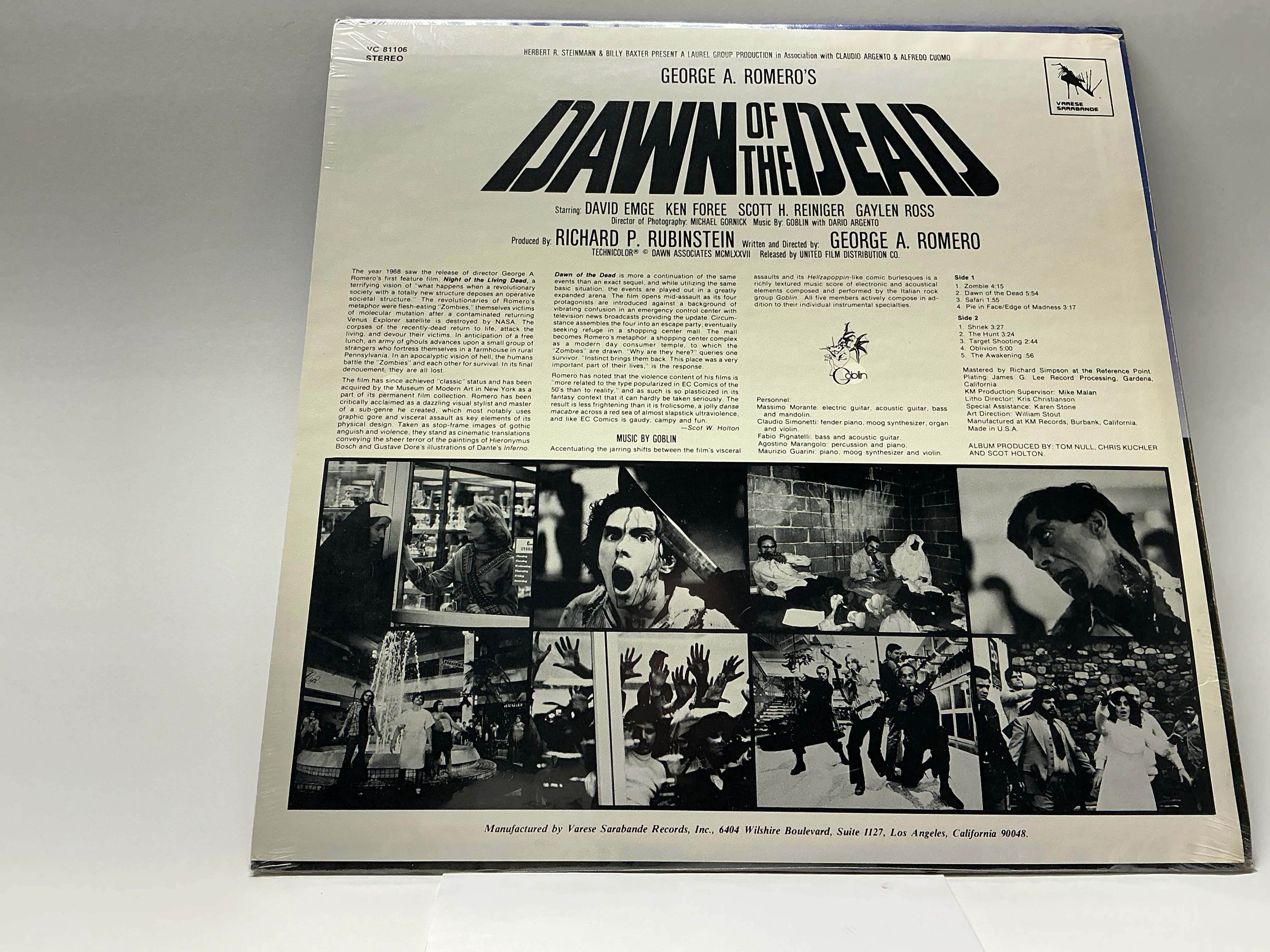 Dawn of the Dead  Soundtrack SEALED! VC 81106 Record - Image 2