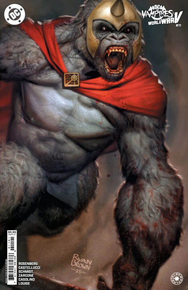 DC VS VAMPIRES WORLD WAR V #11 (OF 12) CVR B RYAN BROWN CARD STOCK VAR