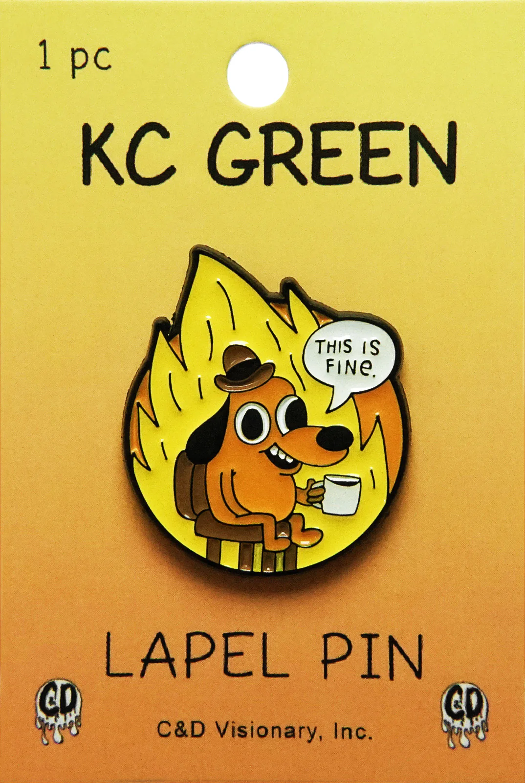 Enamel Pin: KC Green - "This Is Fine" Question Hound - Image 3