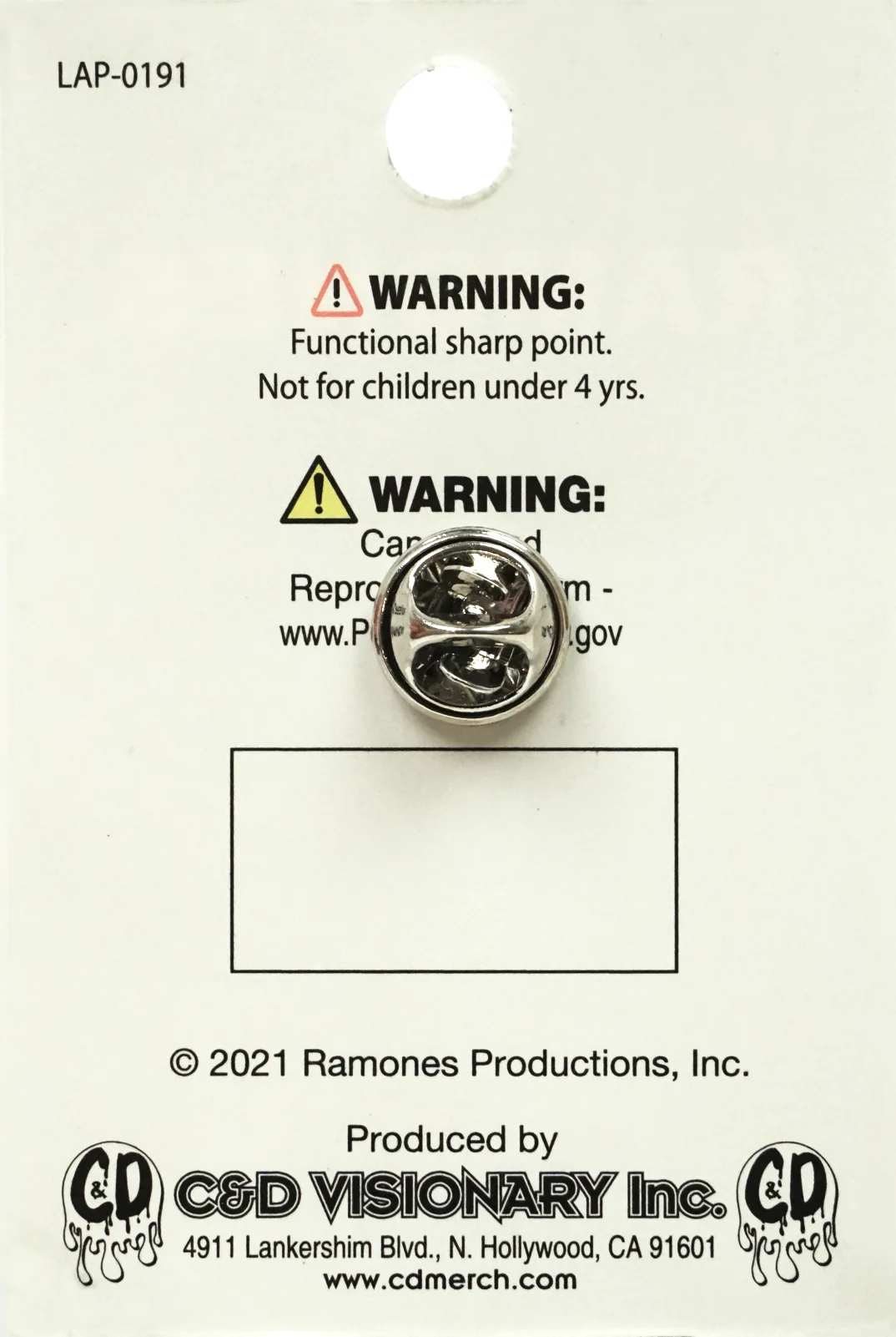 Enamel Pin: The Ramones - Hey Ho Let's Go - Image 4