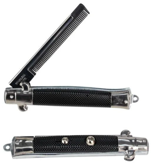 Folding Pocket Comb - Switchblade Style - Novelty Gift Item - Image 4