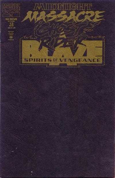Ghost Rider & Blaze : Spirits of Vengeance #13 (1992) WEIRD FAUX LEATHER COVER