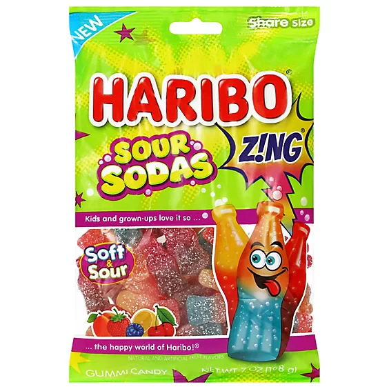 Haribo Sour Sodas Gummy Candy!