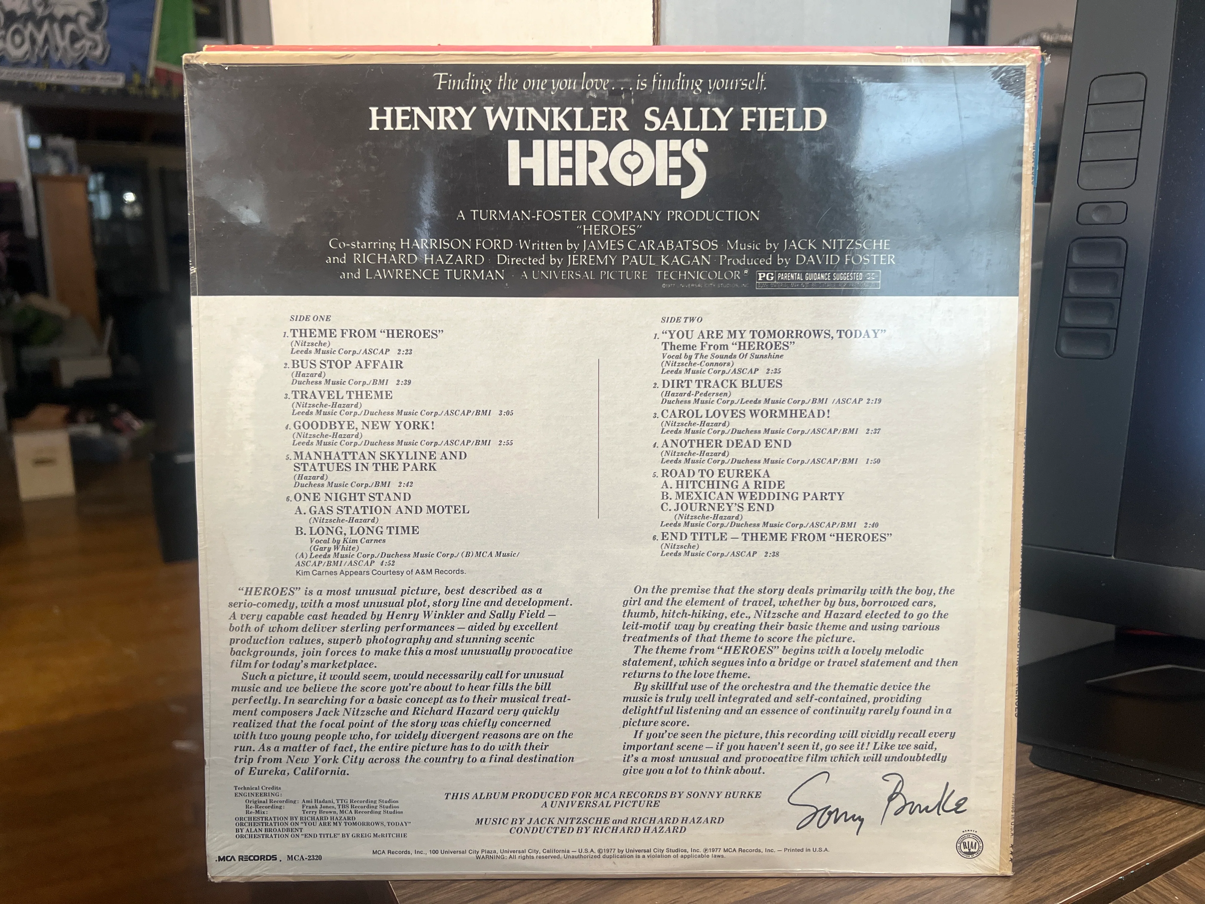 Heroes : Henry Winkler / Sally Field Movie Soundtrack Vinyl LP Sealed - Image 2