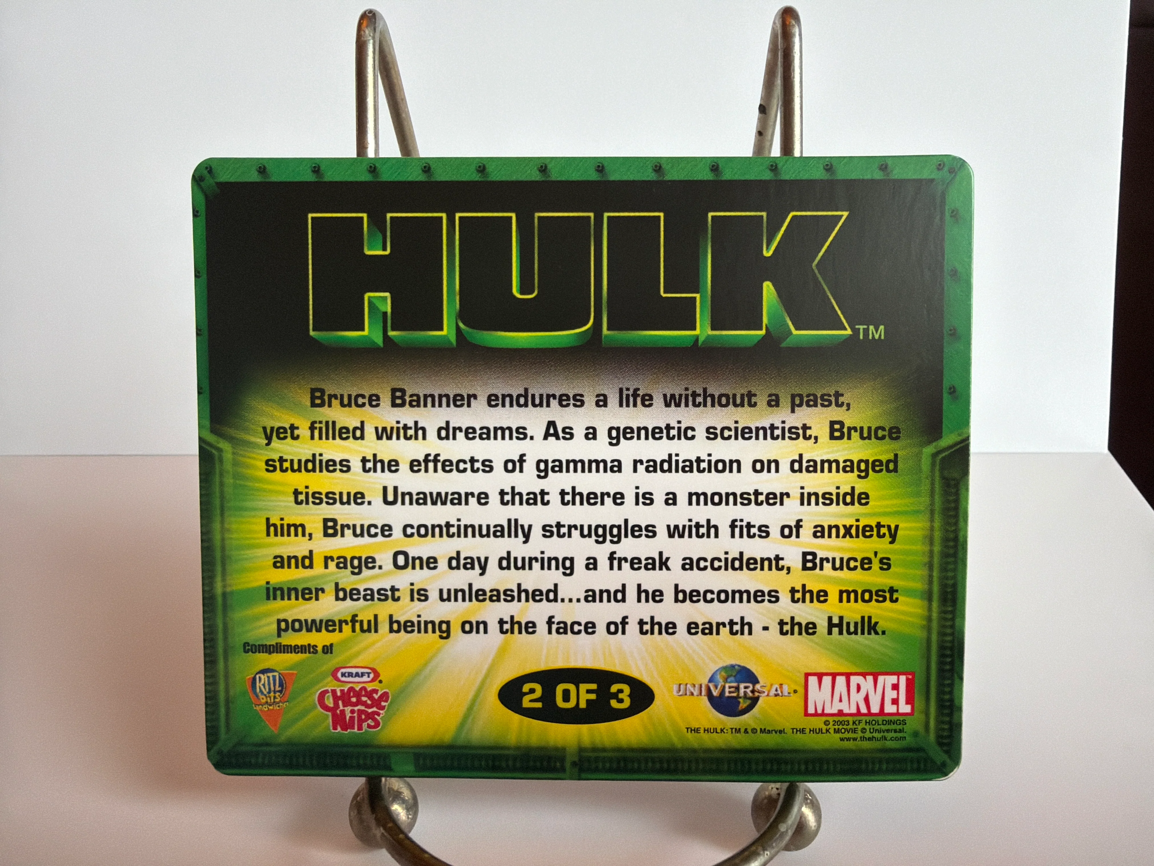 Hulk Movie (2003) Ritz / Cheese Nips Promo Lenticular Card 2 of 3 - Image 3