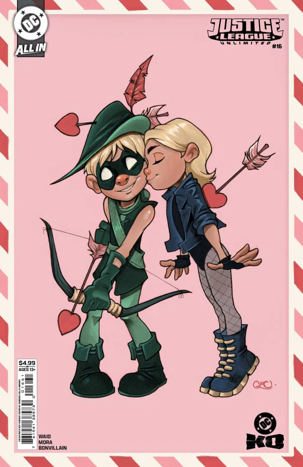 JUSTICE LEAGUE UNLIMITED #16 CVR F CHRISSIE ZULLO VALENTINES DAY CARD STOCK VAR (DC K.O.)
