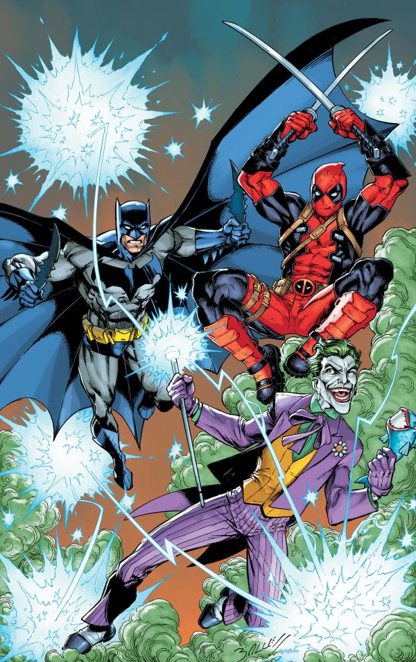 MARVEL/DC: DEADPOOL/BATMAN #1 MARK BAGLEY RATIO VIRGIN 2ND PRINTING INC 1:25 VARIANT