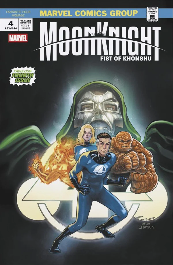 MOON KNIGHT: FIST OF KHONSHU #4 (2025) EMILIO LAISO FANTASTIC FOUR HOMAGE VARIANT