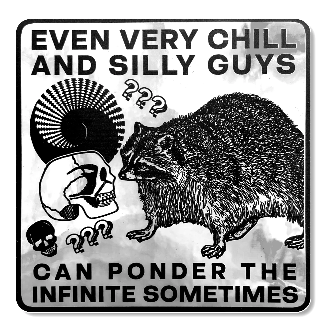 "Ponder the Infinite" Chrome Sticker by Arcane Bullshit