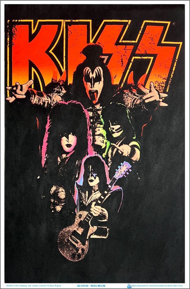 Poster: KISS Neon- Flocked Blacklight