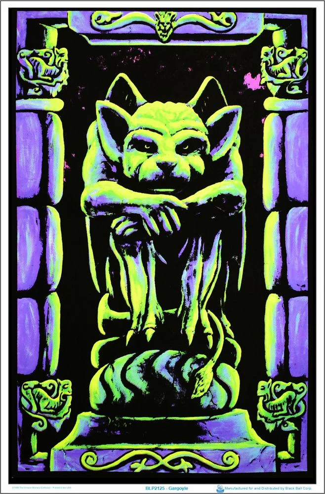 Poster: Gargoyle- Flocked Blacklight