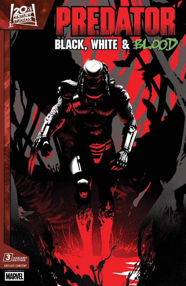 PREDATOR: BLACK WHITE & BLOOD #3 PETE WOODS VARIANT