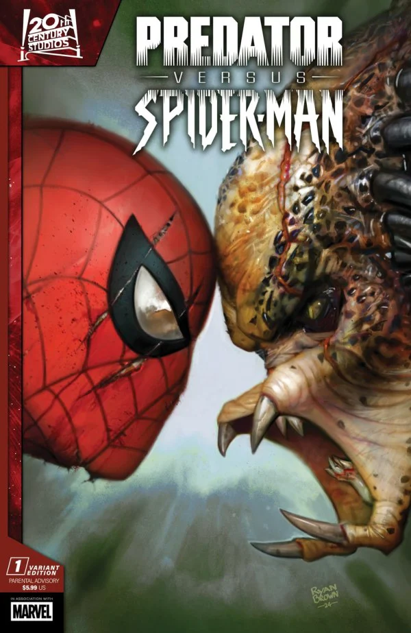 PREDATOR VS. SPIDER-MAN #1 RYAN BROWN VARIANT