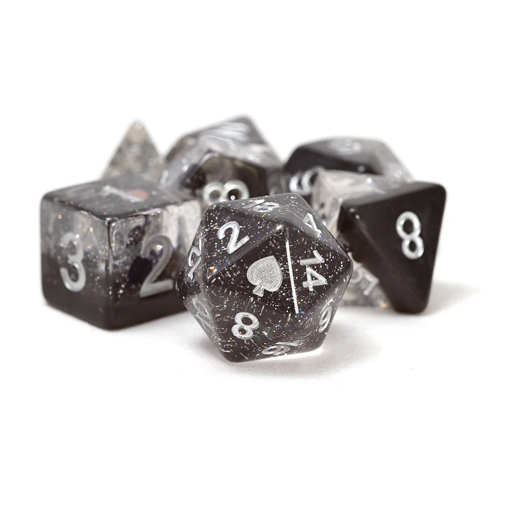 Dice Set: SPADES TRANSPARENT RESIN SIRIUS DICE SET - Image 2