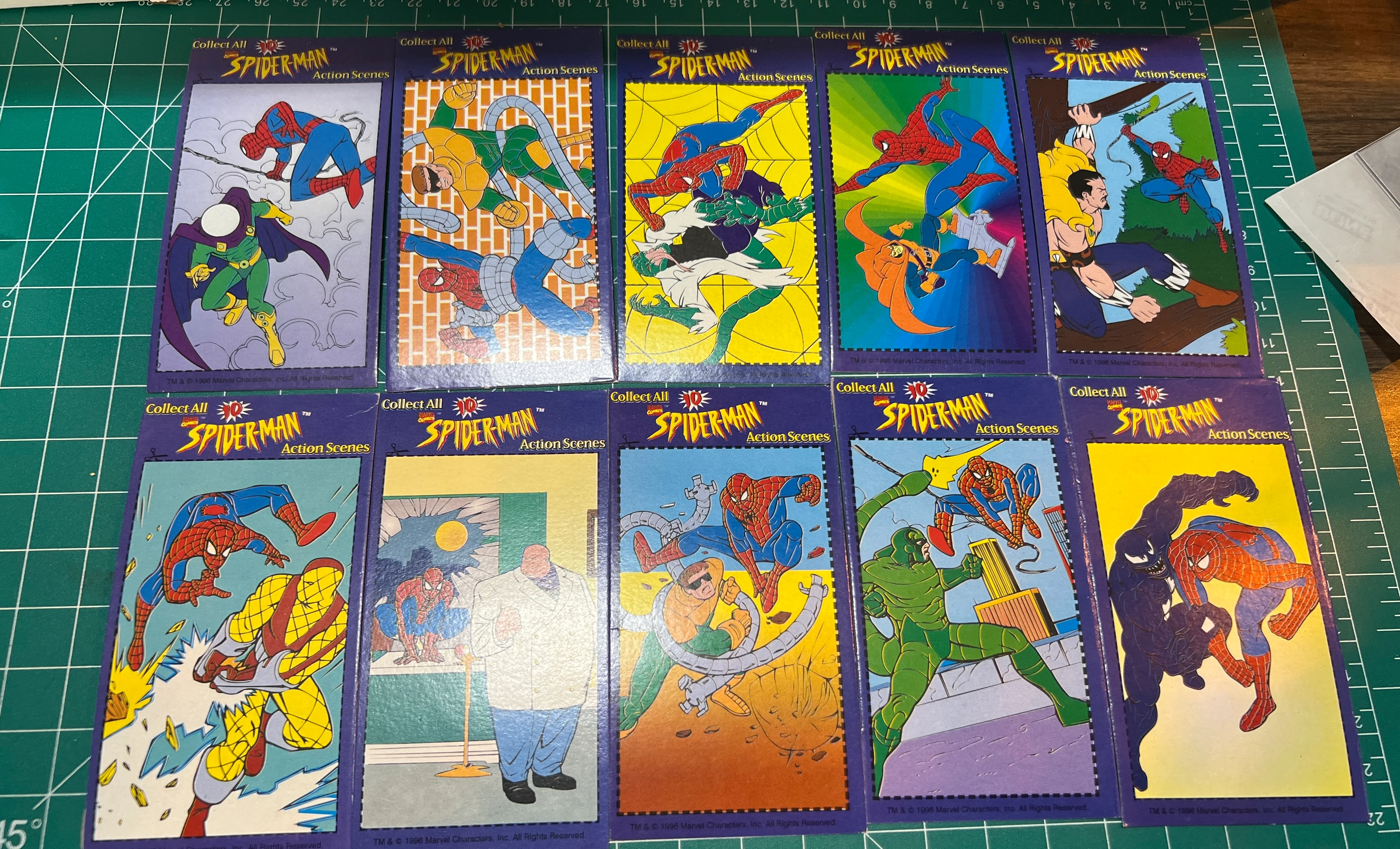 Spider-Man The Animated Series 1996 Candy Sticks Complete set of 10 Cards