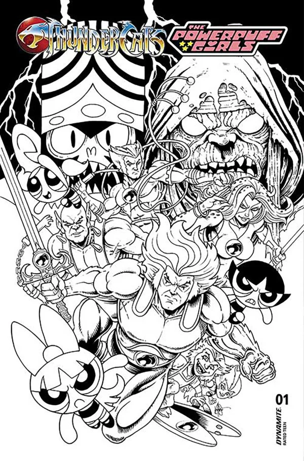 THUNDERCATS POWERPUFF GIRLS #1 CVR O INC 1:5 KEN HAESER LINE ART FOC BONUS VAR