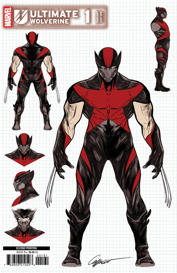 ULTIMATE WOLVERINE #1 ALESSANDRO CAPPUCCIO RATIO 2ND PRINTING DESIGN INC 1:25 VARIANT