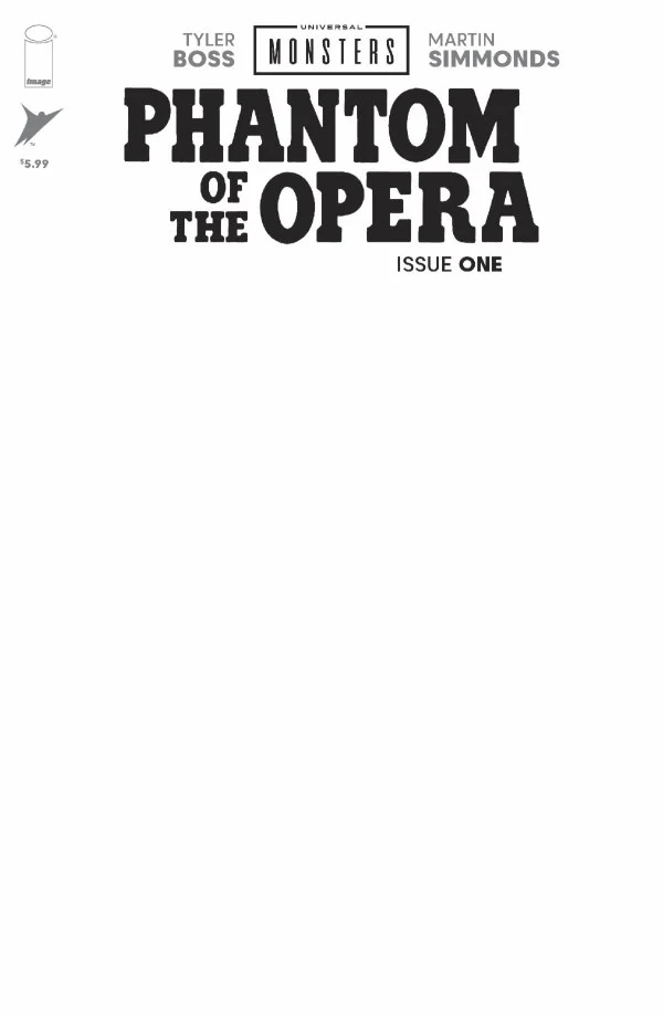 UNIVERSAL MONSTERS PHANTOM OF THE OPERA #1 (OF 4) CVR H BLANK SKETCH  VAR