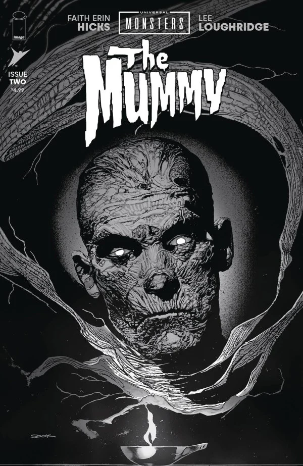 UNIVERSAL MONSTERS THE MUMMY #2 (OF 4) CVR D INC 1:25 RYAN SOOK B&W CLASSIC HORROR VAR