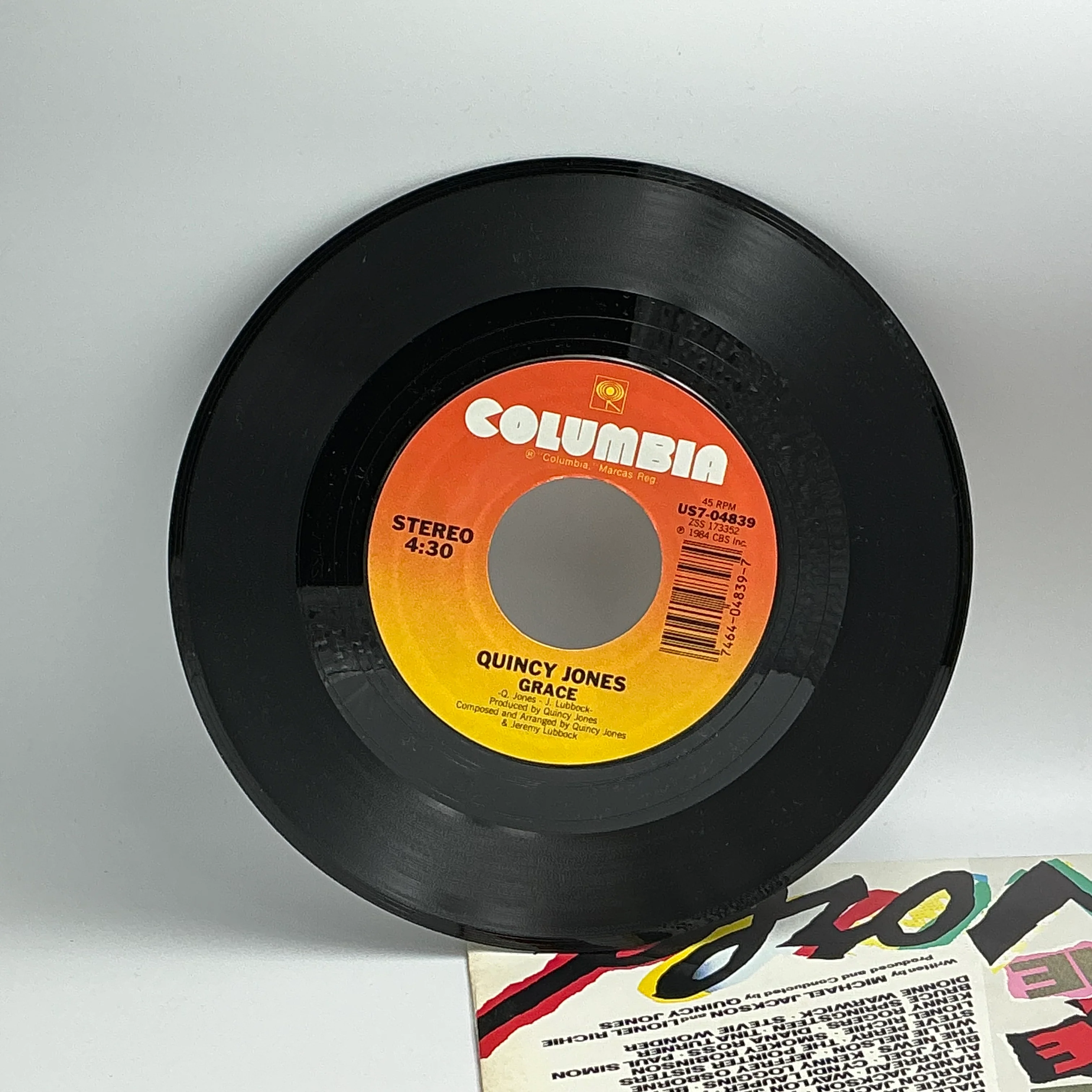 USA For Africa : "We Are The World" 7" Single Vintage - Image 3
