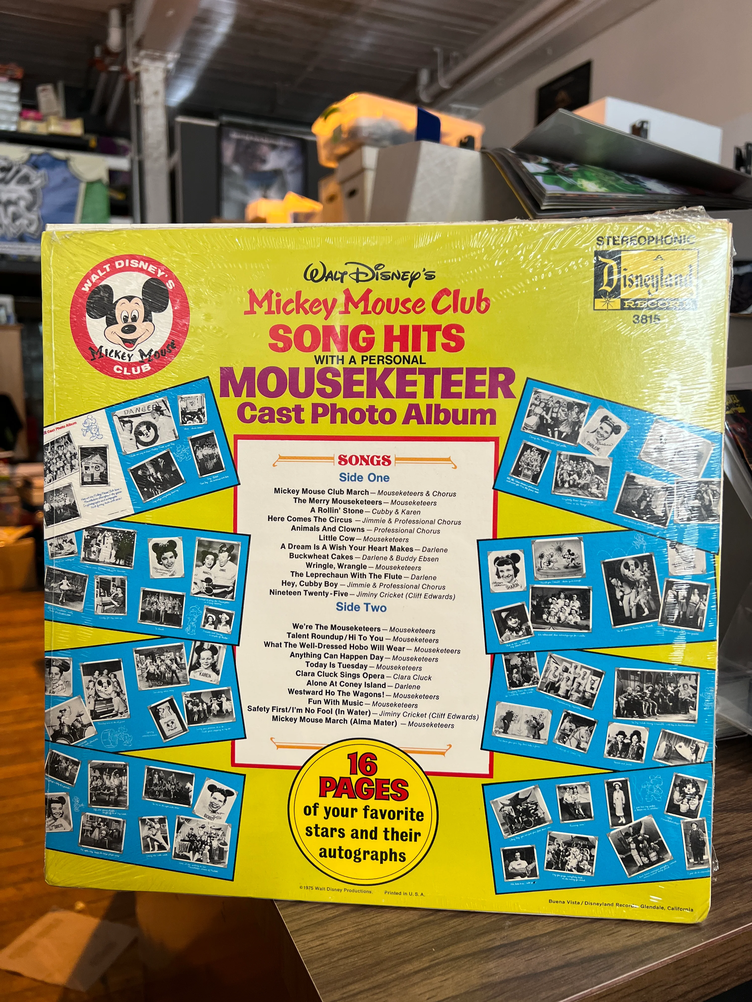 Walt Disney's TMickey Mouse Club Song Hits W/ Personal Mouseketeer Cast Photo Album LP 3815 SEALED! - Image 2