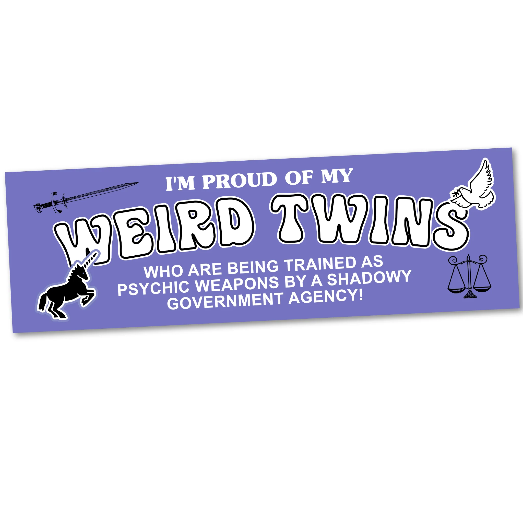 "Weird Twins" bumper sticker by Arcane Bullshit